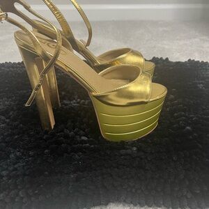 EGO Gold Platform Sandals